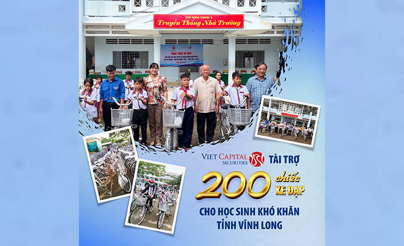 VCSC tài trợ 200 chiếc xe đạp cho học sinh khó khăn tỉnh Vĩnh Long