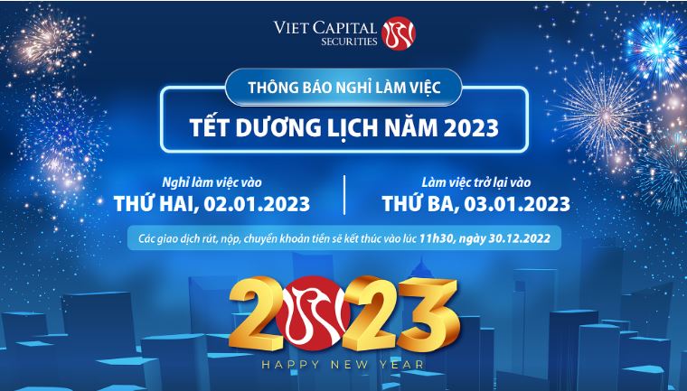 Thông báo lịch nghỉ tết Dương lịch và thời gian rút, nộp, chuyển khoản tiền ngày 30.12.2022