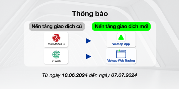 Thông báo Ngừng cung cấp dịch vụ trên các ứng dụng VCI Mobile S và V-Web từ ngày 08.07.2024